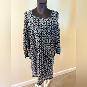 Orange Caramel woman Geometric Patterned Cold Shoulder Dress size L